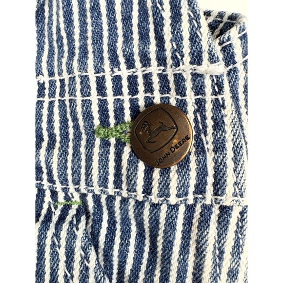 Toddler Boys John Deere Denim Striped 100% Cotton Overalls, Size 2T - Picture 3 of 8
